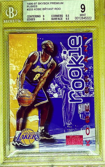 1996-97 Skybox Premium RUBIES # 203 Kobe Bryant BGS 9 Mint Rookie RC