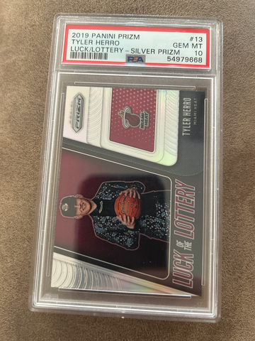 2019 Panini Prizm #13 Tyler Herro Luck of the Lottery Silver Prizm PSA 10