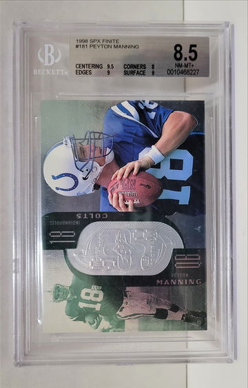 1998 SPx Finite Peyton Manning #/1998 RC #181 - BGS 8.5 NM-MT+ Almost 9 Rookie