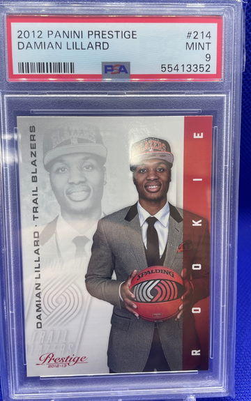 2012 Panini Prestige Damian Lillard ROOKIE RC #214 PSA 9 MINT Blazers Low Pop