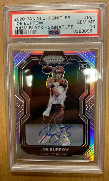 2020 Joe Burrow ROOKIE AUTO Panini Chronicles Prizm Black Auto 
