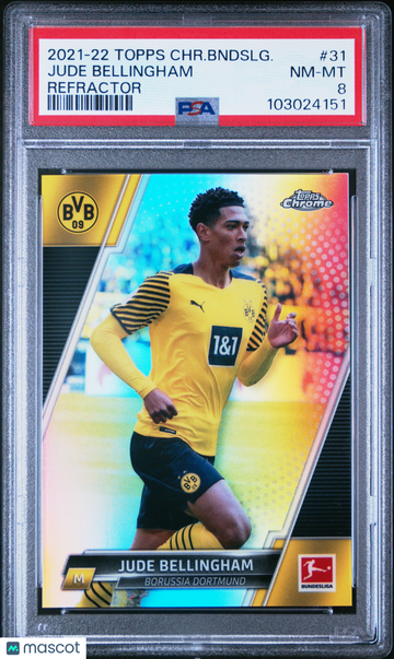 2021 Topps Chrome Bundesliga Jude Bellingham #31 Refractor PSA 8