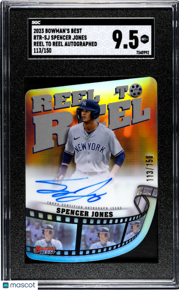 2023 Bowman's Best Spencer Jones #RTR-SJ Reel To Reel Autograph SGC 9.5
