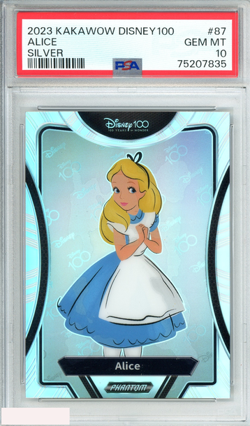 2023 KAKAWOW PHANTOM DISNEY100  ALICE #87 SILVER HOLO PSA 10 GEM MT