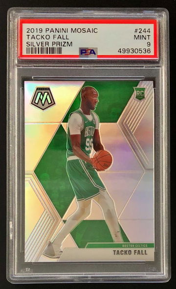 2019-20 Panini Mosaic Tacko Fall #244 RC Rookie Silver Prizm Refractor - PSA 9 Mint! Celtics