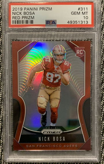 2019 PANINI PRIZM NICK BOSA RED RETAIL PRIZM #311 PSA 10 GEM MINT