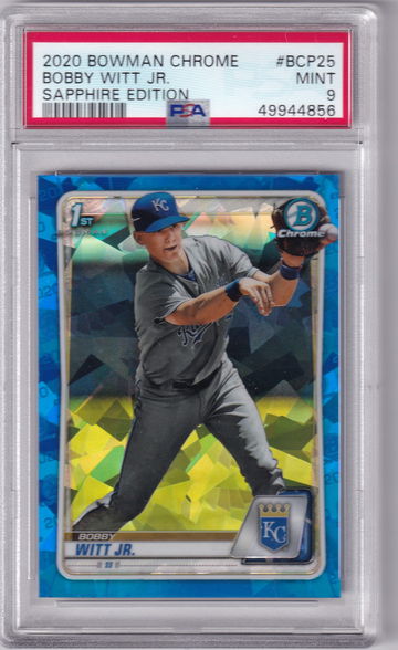 2020 Bowman Chrome Sapphire Bobby Witt Jr BCP25 PSA 9