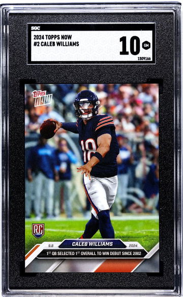 2024 TOPPS CALEB WILLIAMS NOW #2 Rookie RC Limited /28262 SGC 10