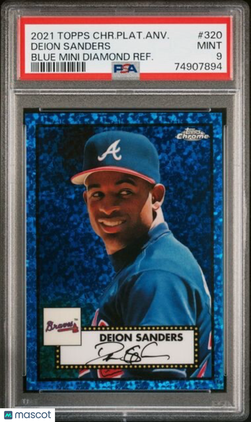 2021 2022 Topps Deion Sanders #320 Blue Mini Diamond PSA 9