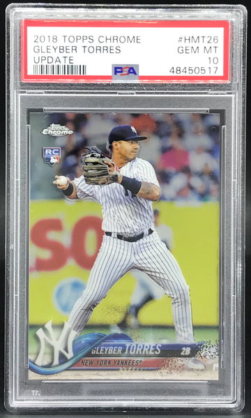 2018 Topps Chrome Update Gleyber Torres RC HMT26 PSA 10