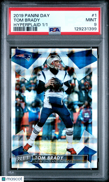 2019 Panini Day Tom Brady #1 Hyperplaid /1 PSA 9