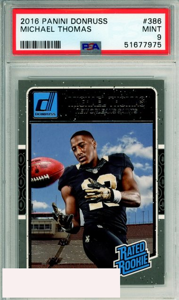 2016 PANINI DONRUSS MICHAEL THOMAS #386 ROOKIE NEW ORLEANS SAINTS PSA MINT 9