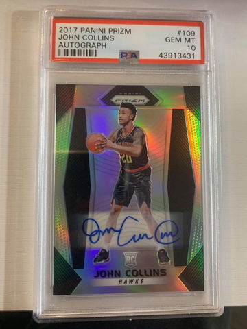 2017 John Collins Panini Prizm Silver Auto PSA 10