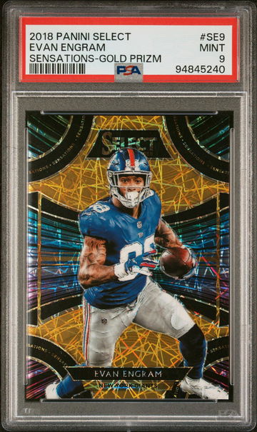 2018 Panini Select Sensations Prizm Gold Evan Engram #SE9 /10 PSA 9