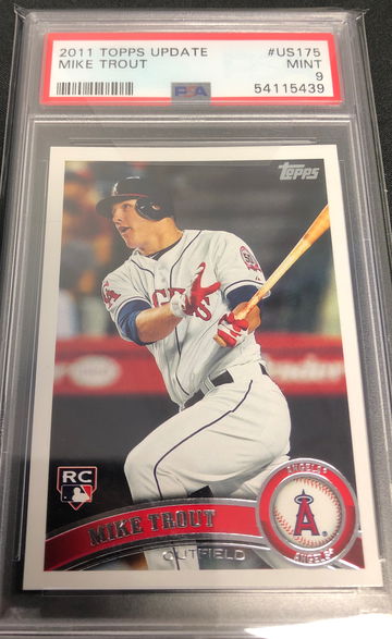 2011 Topps Update US175 Mike Trout Rookie Card PSA 9 MINT