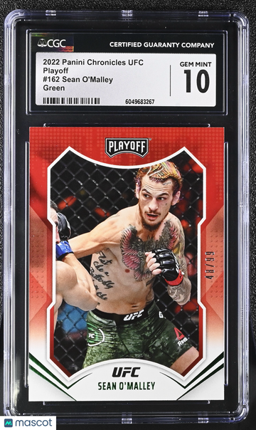 2022 Panini Chronicles UFC Sean O'Malley #162 Green /99 Playoff CGC 10