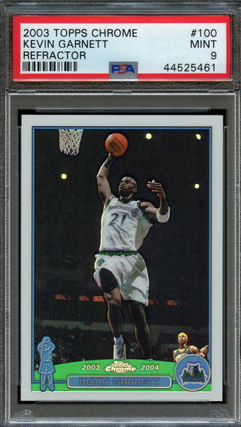 2003 Topps Chrome Refractor #100 Kevin Garnett PSA 9 Mint