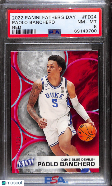 2022 Panini Father's Day Paolo Banchero #FD24 Red PSA 8