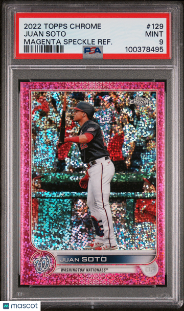 2022 Topps Chrome Juan Soto #129 Magenta Speckle Refractor PSA 9