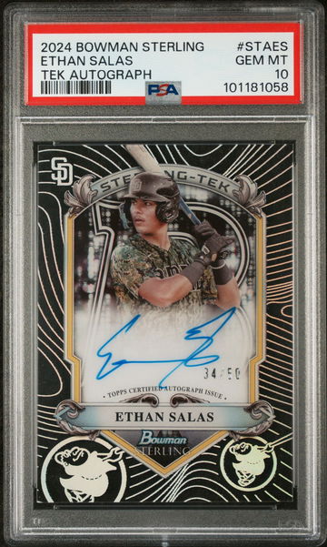 2024 Bowman Sterling Tek Ethan Salas #STAES Auto /50 PSA 10