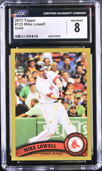 2011 TOPPS MIKE LOWELL GOLD #123 CGC 8