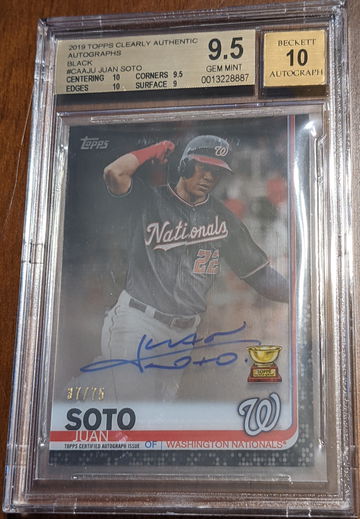 2019 Topps Clearly Authentic Autograph Black BGS 9.5 37/75