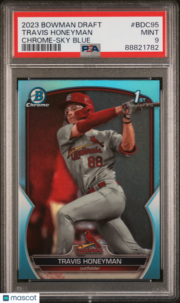 2023 Bowman Draft Travis Honeyman #BDC95 Chrome Sky Blue Refractor PSA 9