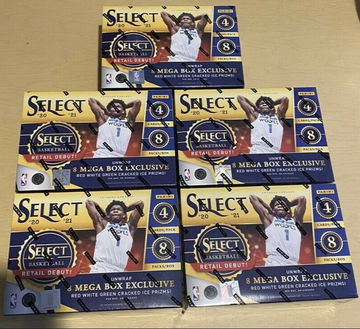 2020-21 Panini Select Basketball Mega Boxes Lot of 5