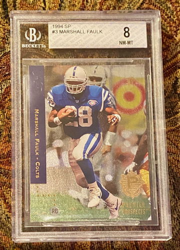 1994 SP Marshall Faulk #3 Rookie Card BGS 8 NM-MT