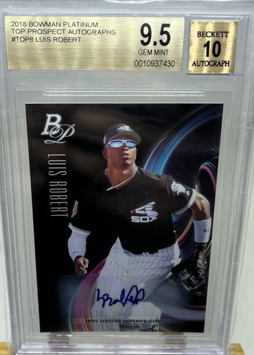 Luis Robert 2018 Bowman Platinum Top Prospects Auto BGS 9.5 POP 11
