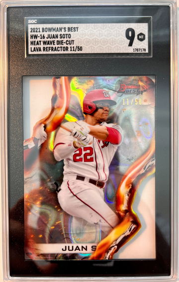 2021 Bowman's Best Juan Soto Heat Wave Lava Refractor SGC 9 Mint