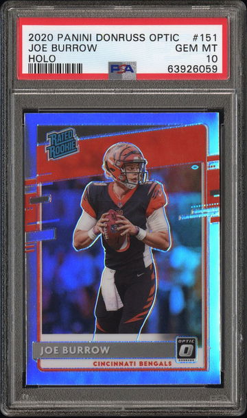 2020 Panini Donruss Optic Joe Burrow Holo PSA 10 Gem Mint #151