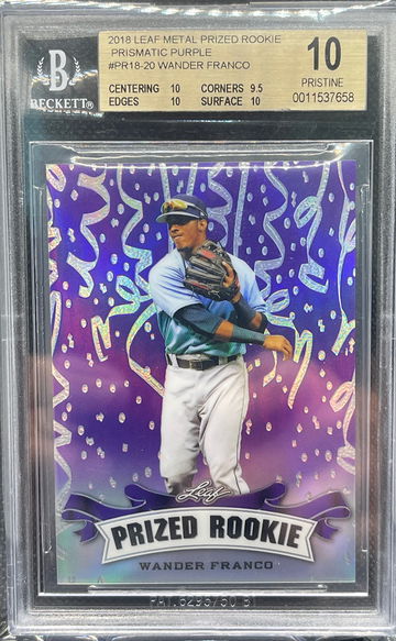 2018 Leaf Metal Wander Franco Prismatic Purple 9/10 BGS Pristine 10