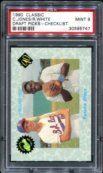 1990 Classic Chipper Jones Draft Picks - Checklist PSA 9
