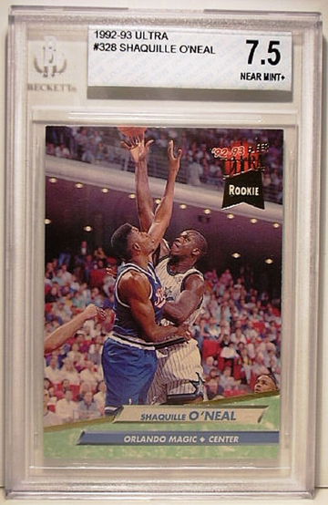 1992-93 FLEER ULTRA #328 SHAQUILLE O'NEAL ROOKIE BGS 7.5 NEAR MINT+