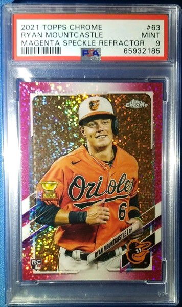 2021 Topps Chrome Ryan Mountcastle Magenta Speckle Refractor /350 #63 PSA 9 Orioles