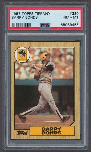 1987 TOPPS TIFFANY BARRY BONDS #320 ROOKIE PSA 8 NM-MT