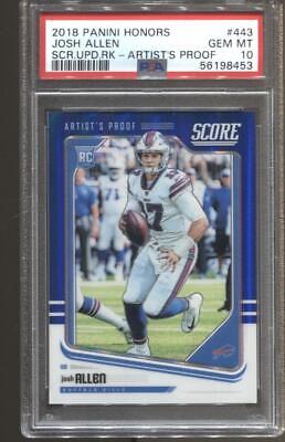 2018 Josh Allen Panini Honors Score Artist's Proof 35/35 PSA 10 Gem Mint RC