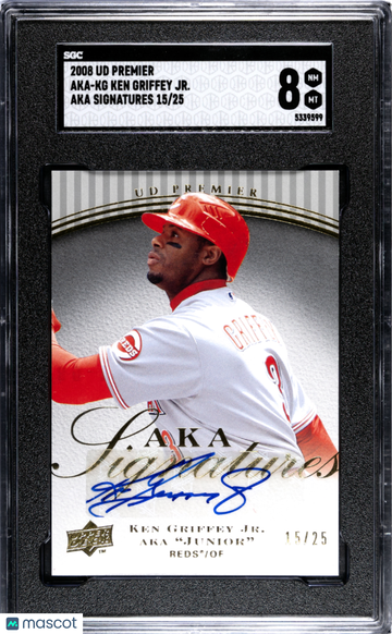 2008 Upper Deck Premier Ken Griffey JR. #AKA-KG Aka Sigs. SGC 8