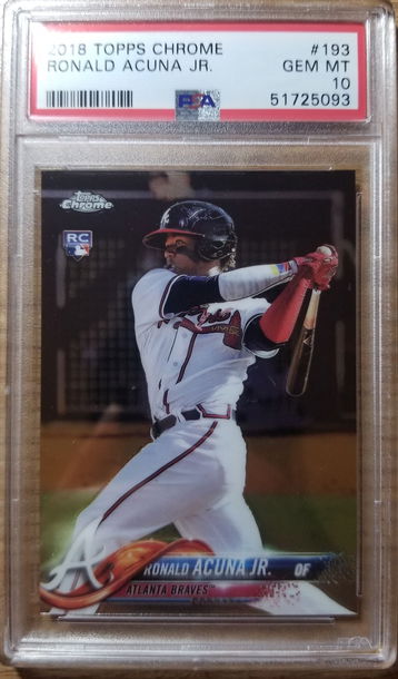 2018 Topps Chrome Ronald Acuna Jr. ROOKIE RC #193 PSA 10 GEM MINT