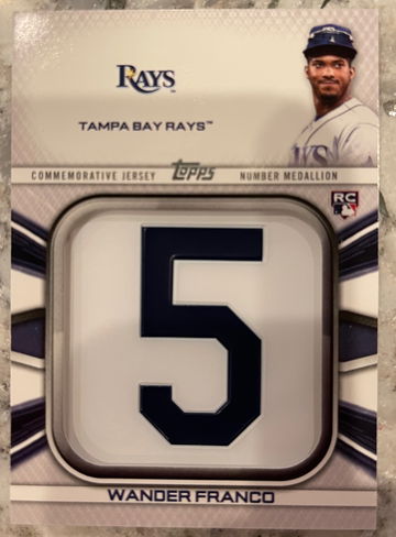 2022 Topps Series 1 Wander Franco RC Jersey Number Medallion Relic JNM-WF.