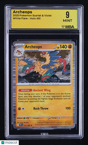 2025 Pokemon Scarlet & Violet White Flare Archeops Holo MBA 9 #51