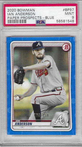 2020 BOWMAN IAN ANDERSON PAPER PROSPECTS BLUE PARALLEL /150 #BP97 - PSA 9 MINT