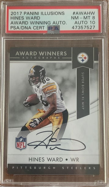 2017 Panini Illusions Hines Ward Award Winning Auto #AWAHW PSA 8 NM-MT 8 POP 1