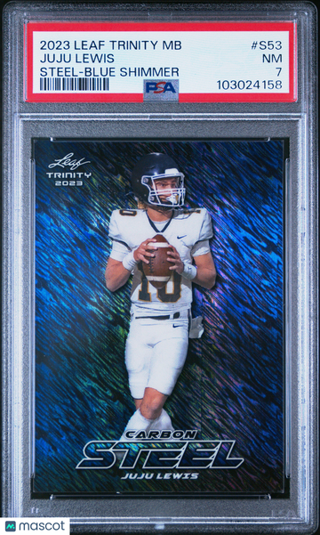 2023 Leaf Trinity Mega Box Steel Juju Lewis #S53 Steel-Blue Shimmer PSA 7