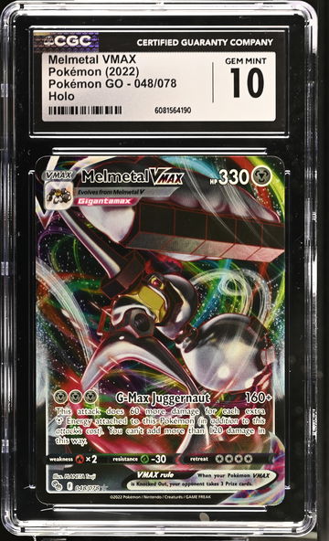 2022 Pokémon Sword & Shield Pokémon GO Melmetal #048/078 VMAX Holo CGC 10