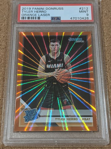 2019 Donruss 🏀 Tyler Herro Orange Laser Rookie #212 PSA 9  Miami Heat RC SP 🔥
