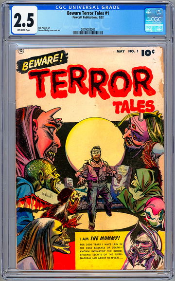 BEWARE TERROR TALES #1 CGC 2.5 PRE-CODE GOLDEN AGE HORROR TITLE FAWCETT PUB 1952