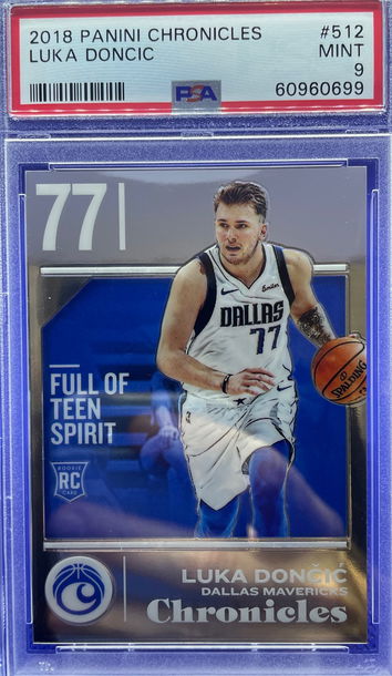 2018-19 Panini Chronicles Chrome #512 Luka Doncic RC Rookie PSA 9 MINT Dallas