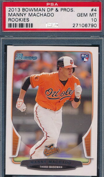 2013 Bowman Draft Prospects 4 Manny Machado RC PSA 10 GEM MT 6790
